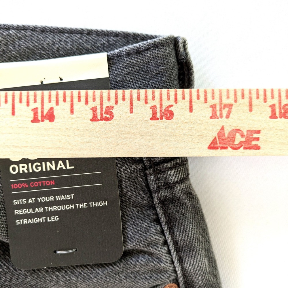 Levis 501 Original Grey Straight Leg Button Fly Denim Jeans 005013496 32x30 - Picture 8 of 9